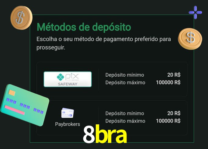 O cassino 8bra oferece uma grande variedade de métodos de pagamento